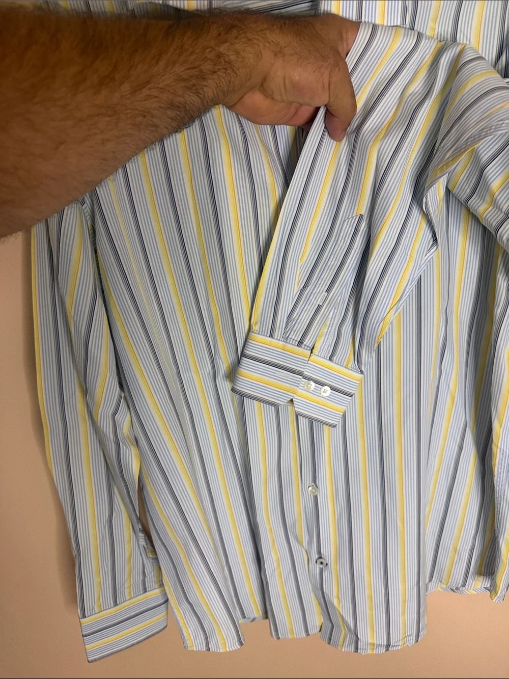 Banana Republic Men's Striped Dress Shirt - Blue & Yellow 100% cotton